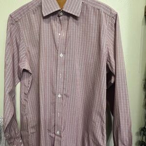 Turnbull & Asser Red Striped Button Down Shirt